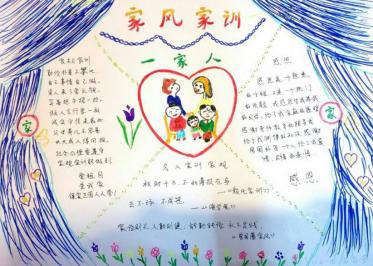 小学生童心传递好家风手抄报3