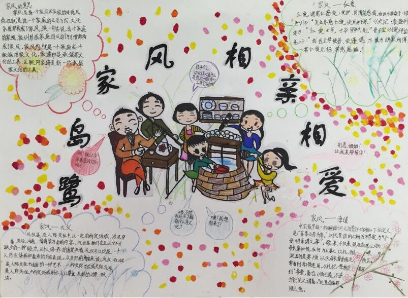小学生童心传递好家风手抄报11