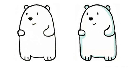 北极熊卡通白熊简笔画教程步骤图解