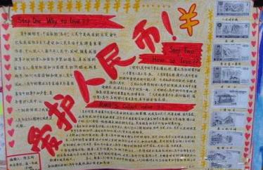 数学人民币手抄报简单又漂亮12