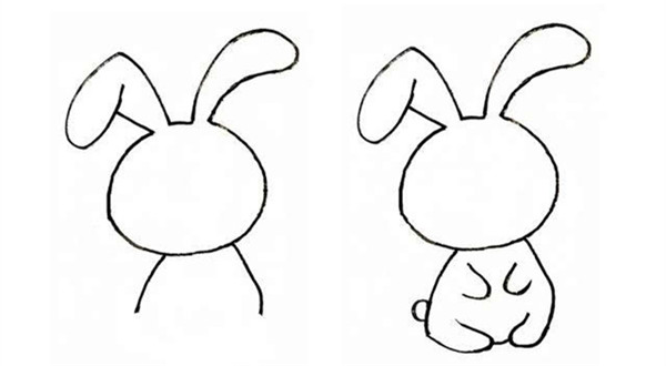 粉红小兔子简笔画1
