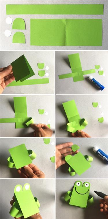 六一儿童节彩纸玩具青蛙制作方法1