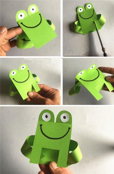 六一儿童节彩纸玩具青蛙制作方法2