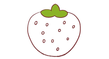 草莓彩色简笔画的画法3