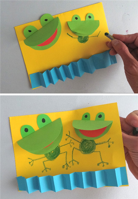 儿童节彩纸青蛙的折纸步骤_儿童节彩纸青蛙折纸教程
