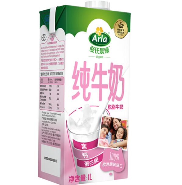 爱氏晨曦脱脂牛奶的热量