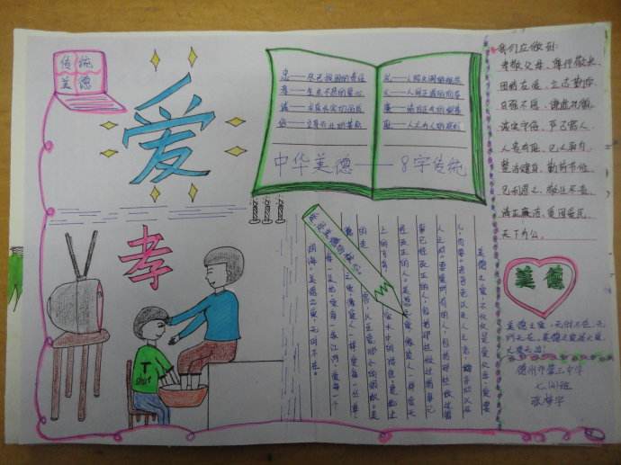 孝先行手抄报图片大全3