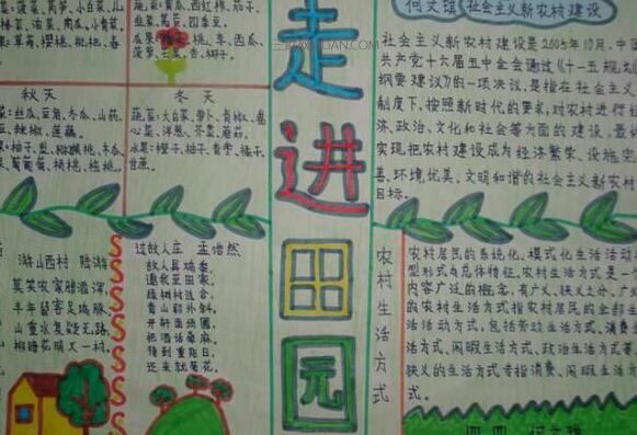 田园风光手抄报