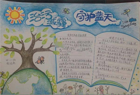 打赢蓝天保卫战手抄报1