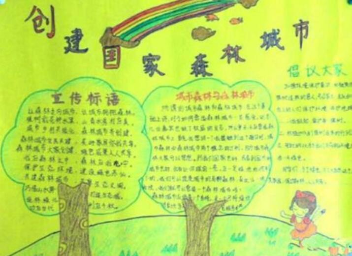 共建森林城市手抄报图片