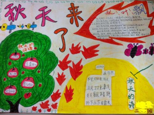 秋天的枫叶手抄报图片大全