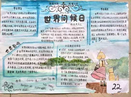 问候手抄报图片大全3