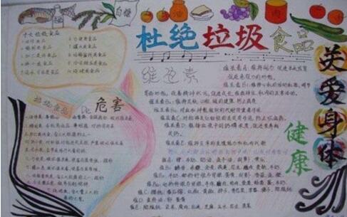 珍爱生命远离垃圾食品手抄报3