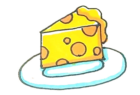 小班幼儿简笔画-美味奶酪简笔画怎么画