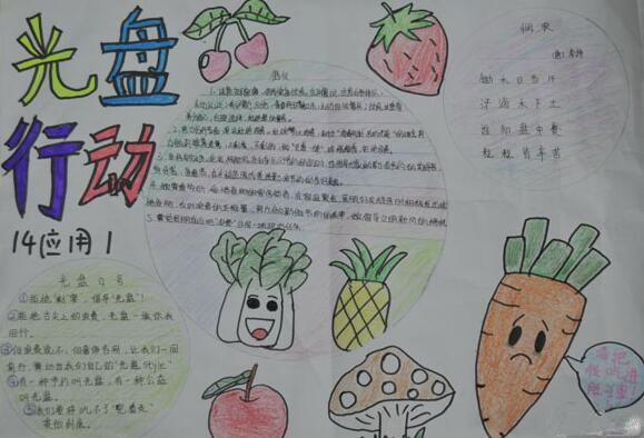 节约粮食光盘行动手抄报图片3