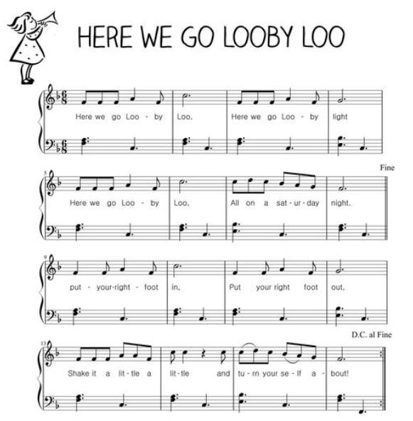  Here we go looby loo