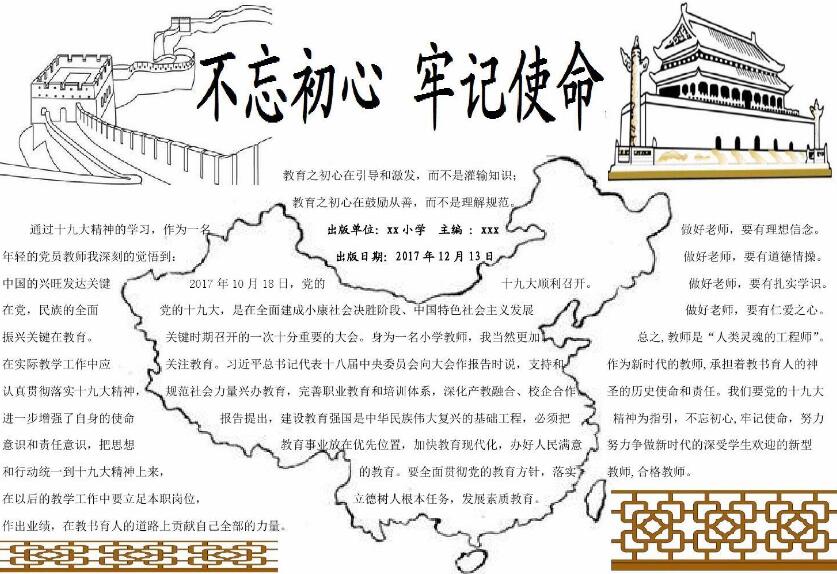 不忘初心手抄报图片大全1