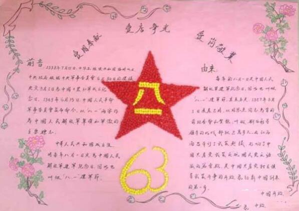 八一手抄报简单又漂亮1