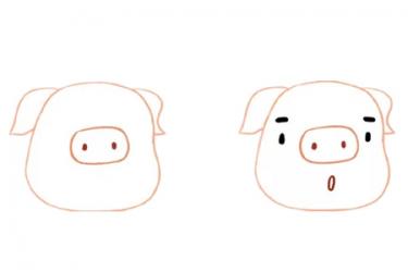 可爱小猪彩色简笔画的画法2
