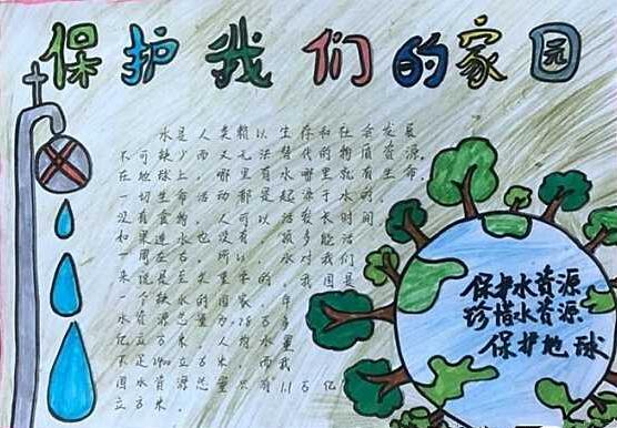防止水污染手抄报图片1