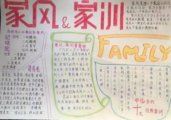 家风手抄报简单又漂亮1