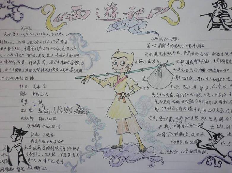 西游记手抄报简单好看1