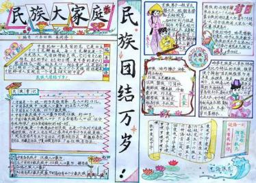 最简单民族团结手抄报2