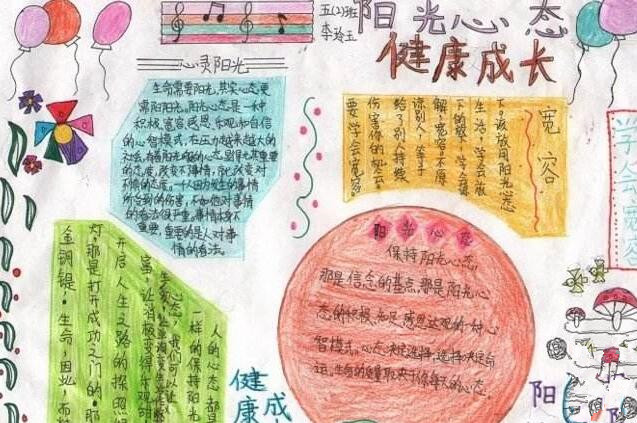 健康快乐阳光成长手抄报1