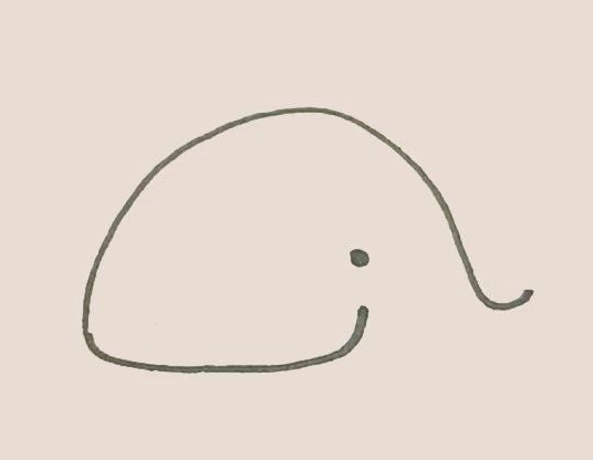 可爱彩色鲸鱼简笔画的画法1