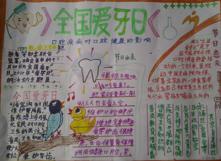 关于全国爱牙日手抄报2
