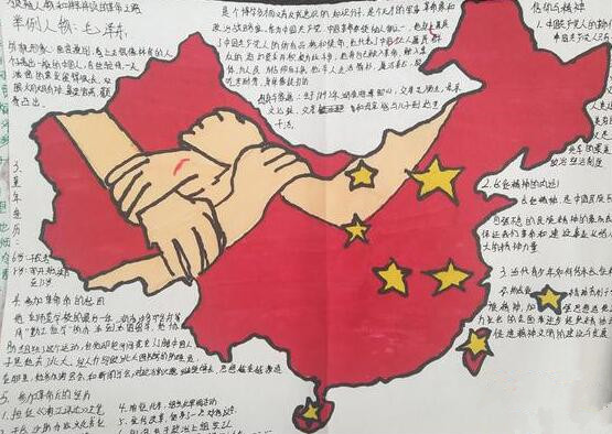 初中生红星照耀中国手抄报图片1