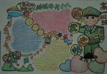 小学生军训手抄报内容2