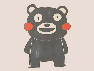 抱抱熊本熊简笔画