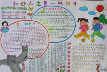 扣好人生扣子争当时代新人手抄报1
