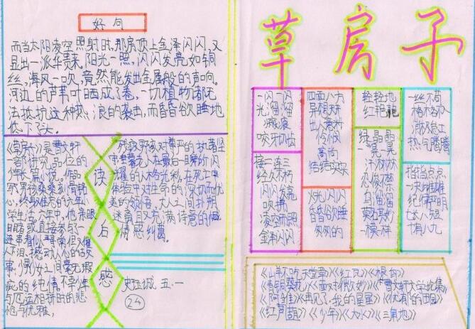 草房子手抄报图片简单又漂亮1
