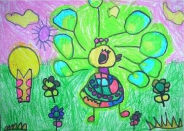 中班美术孔雀开屏教案3