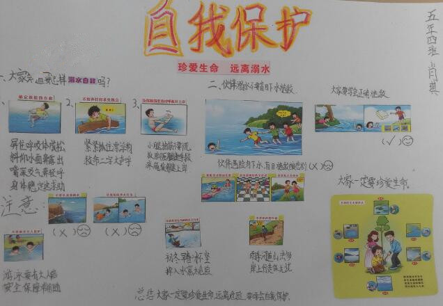 增强自我保护意识的手抄报五年级3