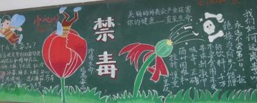 法制禁毒小学生黑板报图片大全