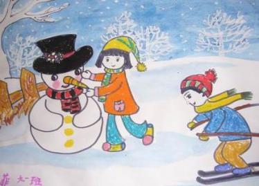 冬天的儿童画幼儿园图片大全