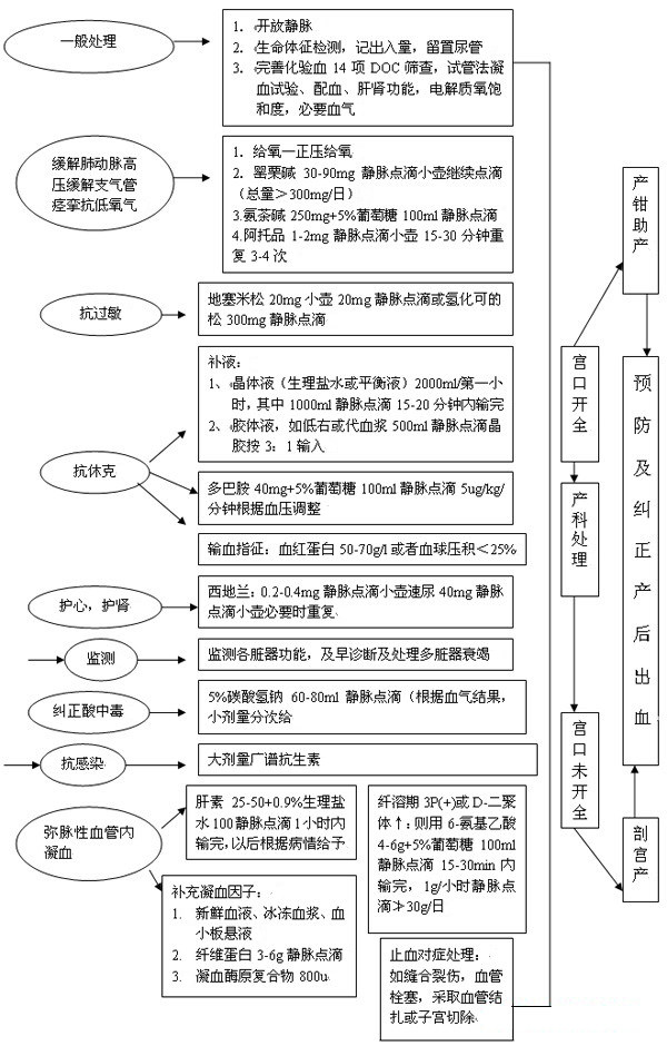 羊水栓塞抢救流程图