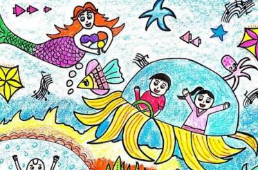 儿童画海底世界图片怎么画