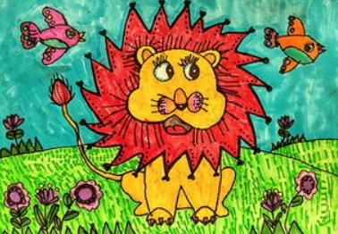 关于狮子的儿童画画大全图片 动物狮子儿童画图片大全图片