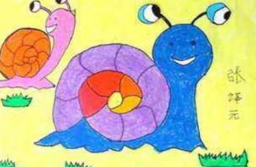 可爱的蜗牛儿童画图片大全