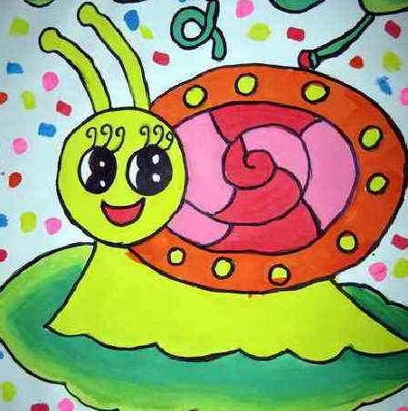 可爱的蜗牛儿童画图片大全