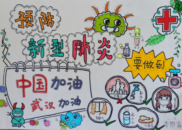 2020抗击疫情儿童画 抗击疫情,中国加油儿童画