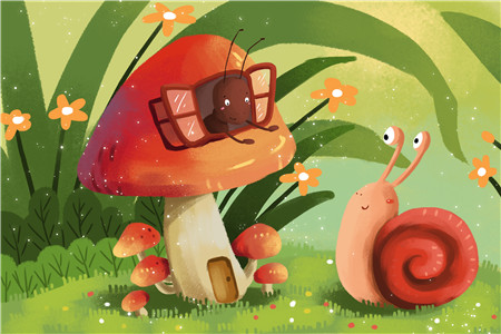 小蚂蚁的蘑菇伞童话故事