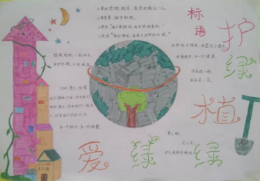 爱绿护绿手抄报简单又好看2