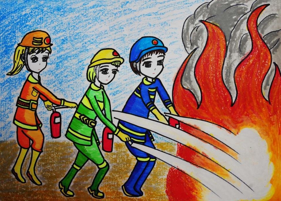 消防员救火儿童画图片大全5