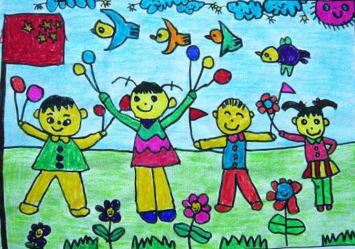 快乐的儿童节主题画简单11