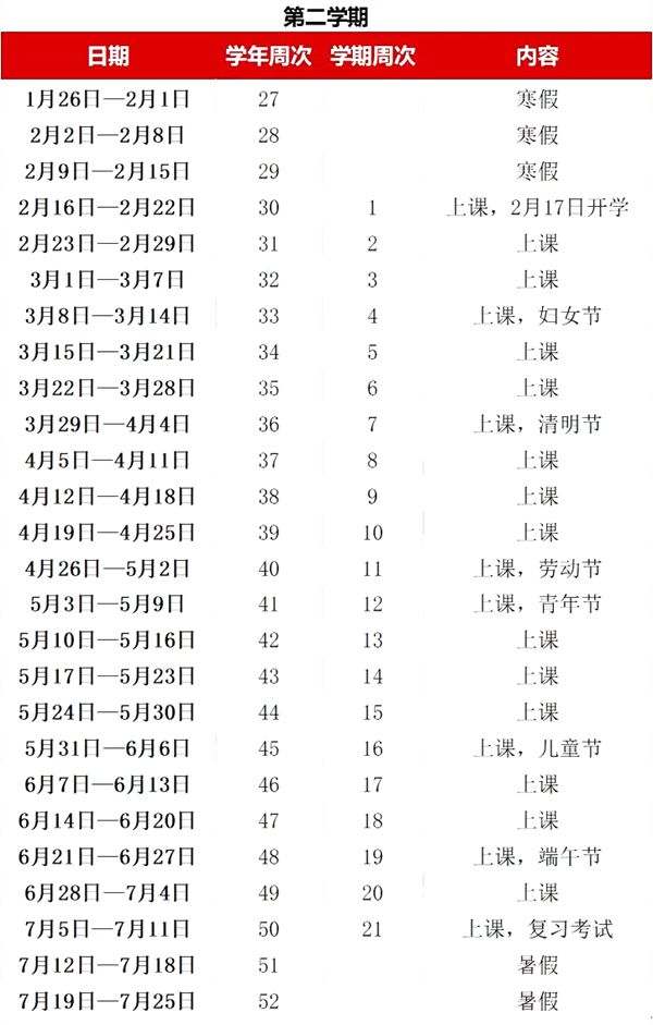 2020年广州市中小学暑假放假时间表